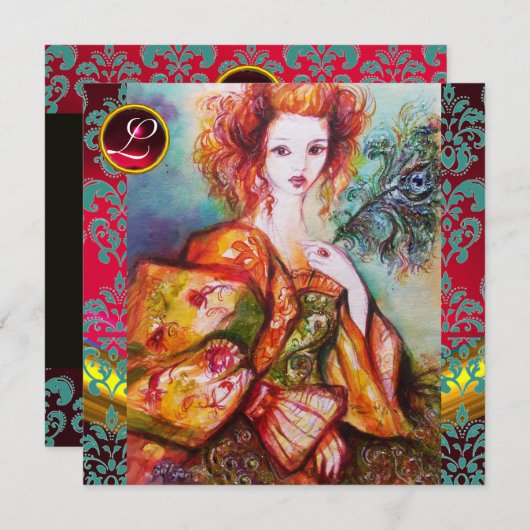 ROMANTISCHE VROUW MET EEN SPARKERPIEGEL VERDER KAART (Voorkant / Achterkant)