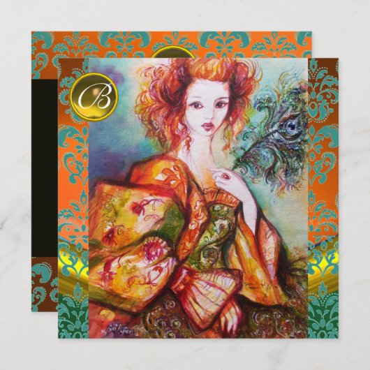 ROMANTISCHE VROUW MET EEN SPARKERPIEGEL VERDER KAART (Voorkant / Achterkant)