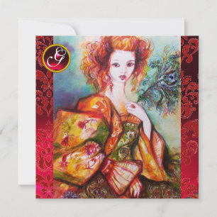 ROMANTISCHE VROUW MET EEN SPARKERPIEGEL, VERDER, r Kaart