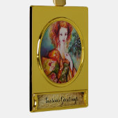 ROMANTISCHE VROUW MET EEN SPARKERPIEGEL VERDER VERGULD BANNER ORNAMENT (Rechts)