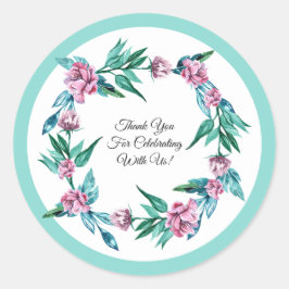 Romantische Vrouwelijke Bloemen 40e Verjaardag Ronde Sticker