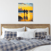 Romantische wandeling, paar op het strand landscha canvas afdruk (Insitu (Slaapkamer))