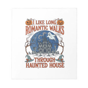 Romantische wandelingen door spookhuis spookpomp notitieblok