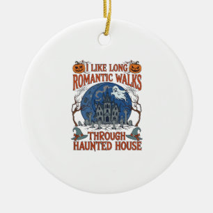 Romantische wandelingen door spookhuis spookpompoe keramisch ornament