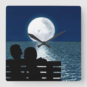 Romantische wandklok vierkante klok