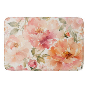 Romantische warme zomer watercolor bloesems badmat