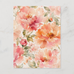 Romantische warme zomer watercolor bloesems briefkaart