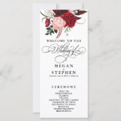 Romantische Waterkleur Bourgogne Bloemen Programma (Voorkant)