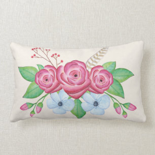Romantische Waterverf Bloem Bouquet Kussen