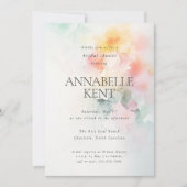 Romantische Waterverf Bloemen Abstract Vrijgezelle Kaart (Voorkant)