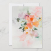 Romantische Waterverf Bloemen Abstract Vrijgezelle Kaart (Achterkant)