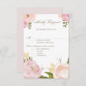 Romantische Waterverf bloemen Bindend RSVP III (Voorkant / Achterkant)