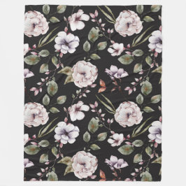 Romantische waterverf bloemen fleece deken