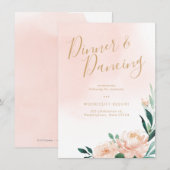 Romantische waterverf bloemen ontvangst kaart (Voorkant / Achterkant)