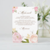 Romantische waterverf bloemen op maat gemaakte kaa informatiekaartje (Staand voorkant)