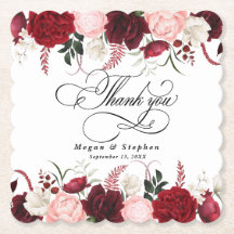 Romantische Waterverf Bourgondische bloemenbruilof