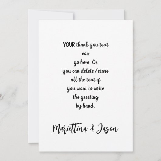 Romantische waterverf bruiloft hart bedankkaart (Achterkant)