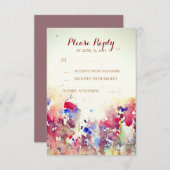 Romantische Waterverf bruiloft RSVP Kaarten (Voorkant / Achterkant)