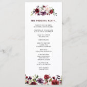 Romantische Waterverf Burgundy Red Blush Roos Flor Programma (Achterkant)