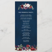 Romantische Waterverf Burgundy Red Navy Roos Flora Programma (Achterkant)