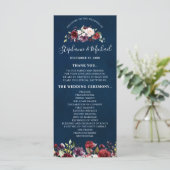 Romantische Waterverf Burgundy Red Navy Roos Flora Programma (Staand voorkant)