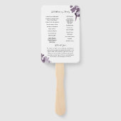 Romantische Waterverf Floral Amethyst-programma Handwaaier (Achterkant)