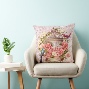 Romantische Waterverf Floral Birdcage Kussen