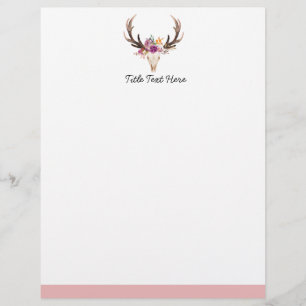 Romantische Waterverf floral, letterhead Briefhoofd