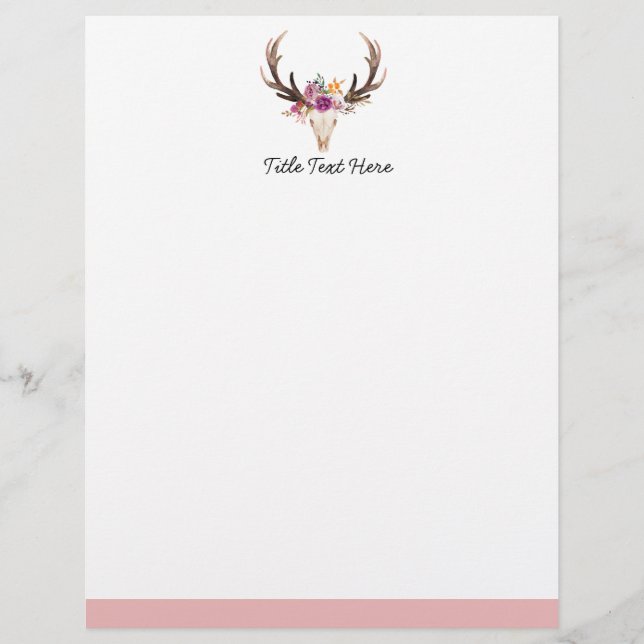 Romantische Waterverf floral, letterhead Briefhoofd (Voorkant)