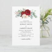 Romantische Waterverf Floral Spray Wedding Kaart (Staand voorkant)