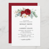 Romantische Waterverf Floral Spray Wedding Kaart (Voorkant / Achterkant)