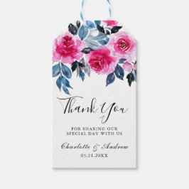 Romantische Waterverf Floral Weddenschap Dank je Cadeaulabel