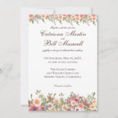 Romantische Waterverf Floral Wedding Kaart (Voorkant)