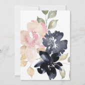 Romantische Waterverf Florals Wedding Kaart (Achterkant)