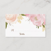 Romantische Waterverf Flowers Escort Card - CUSTOM Plaatskaartje (Voorkant)