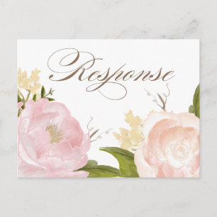 Romantische Waterverf Flowers RSVP Briefkaart III