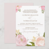 Romantische Waterverf Flowers Wedding II Kaart (Voorkant / Achterkant)