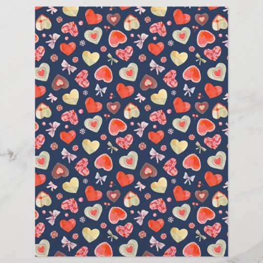 Romantische Waterverf Harten Briefhoofd (Voorkant)