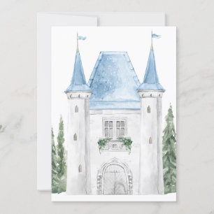 Romantische Waterverf Kasteel Achtergrond bruiloft Kaart