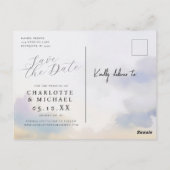 Romantische waterverf landschap opslaan van de dat briefkaart (Achterkant)