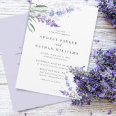 Romantische Waterverf Lavender met details bruilof Kaart