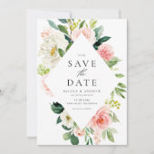 Romantische Waterverf Lente Bloomen Save The Date (Voorkant)