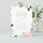 Romantische waterverf met bloemen RSVP (Staand voorkant)