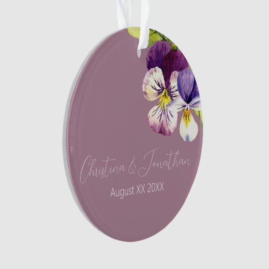 Romantische Waterverf Overtredingen op Paars Ornament (voorkant)