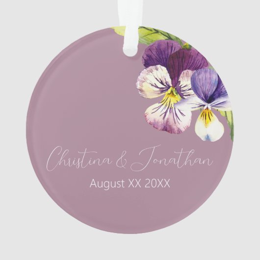 Romantische Waterverf Overtredingen op Paars Ornament (achterkant)