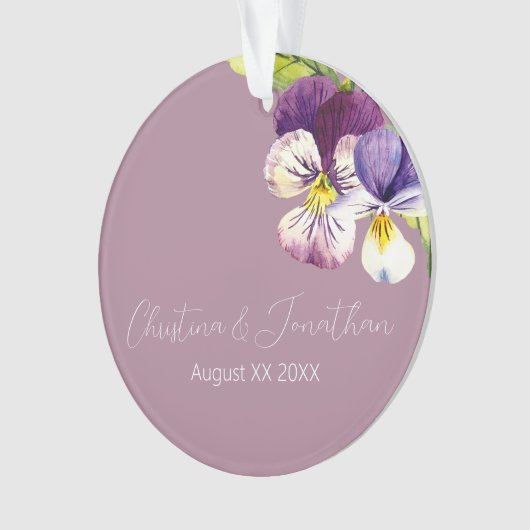 Romantische Waterverf Overtredingen op Paars Ornament (voorkant)