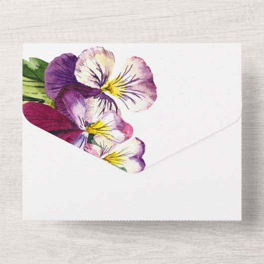 Romantische Waterverf overtreedt All In One Uitnodiging (Achterkant)