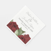 Romantische Waterverf Rode rozen Servet (Hoek)