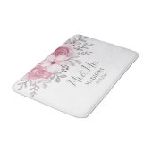 Romantische waterverf roze bloemen Mr & Mrs bruilo Badmat (Gekanteld)