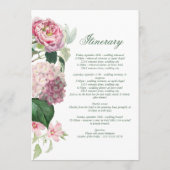 Romantische Waterverf Roze Bloemen Trouwroute Programma (Achterkant)